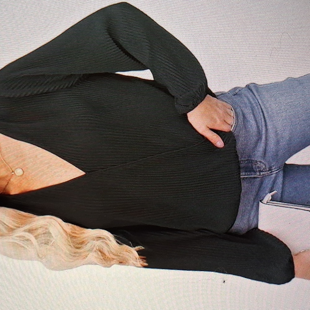 Black V-Neck Blouse Size Med.